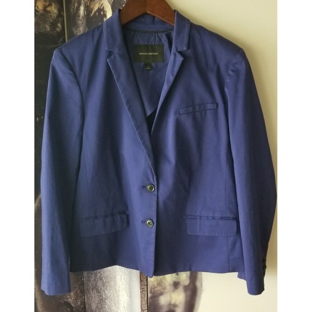 Banana Republic Notched Collar Cotton Boy Blazer Jacket Size 14 2 Button YJ01‎